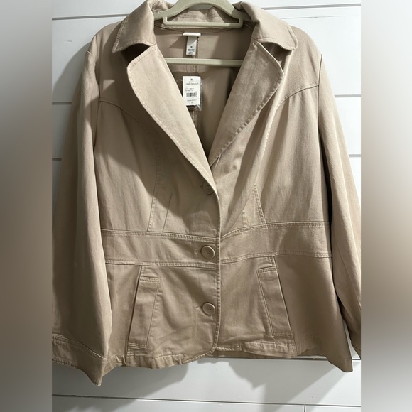 Venezia Lane Bryant Coat Jacket Tan Khaki Career Size 18 NEW - Picture 1 of 16